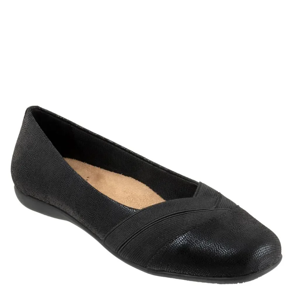 TROTTERS WOMENS STELLA BLACK LIZARD 7.5 MEDIUM
